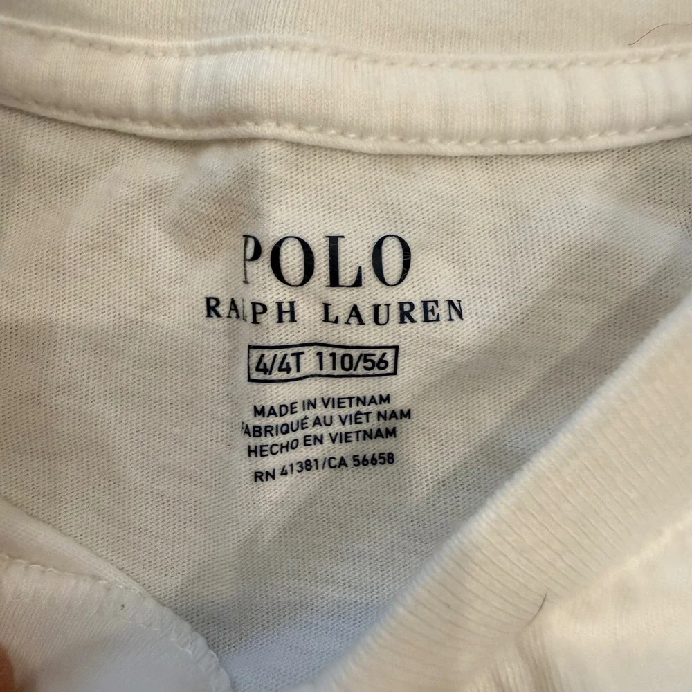Polo Ralph Lauren Kids Shirts Bundle 5pc Size 4T Orange White Striped Polos Tees - Picture 9 of 16